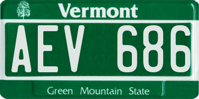 VT license plate AEV686