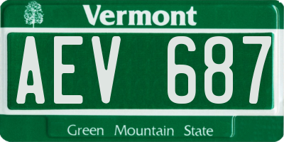 VT license plate AEV687