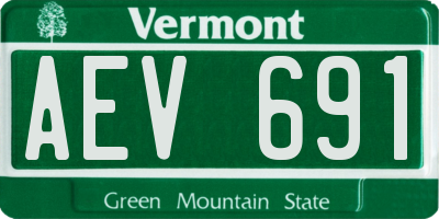 VT license plate AEV691