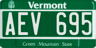 VT license plate AEV695
