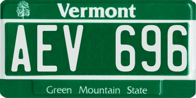 VT license plate AEV696