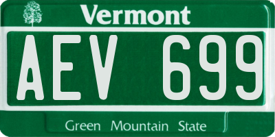VT license plate AEV699