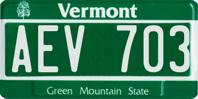 VT license plate AEV703