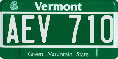 VT license plate AEV710