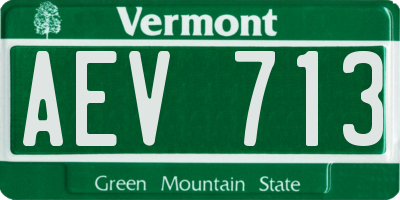 VT license plate AEV713