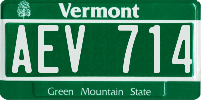 VT license plate AEV714