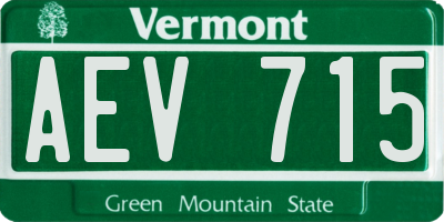 VT license plate AEV715