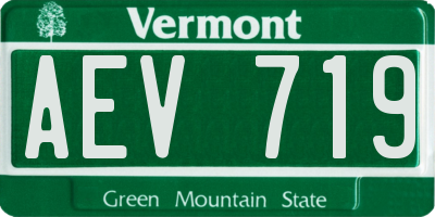 VT license plate AEV719