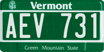 VT license plate AEV731