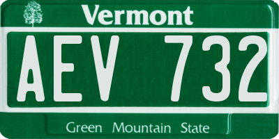 VT license plate AEV732