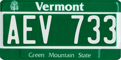 VT license plate AEV733