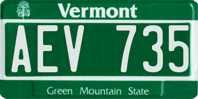 VT license plate AEV735