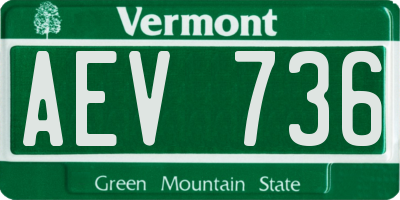 VT license plate AEV736