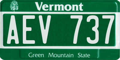 VT license plate AEV737