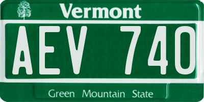 VT license plate AEV740