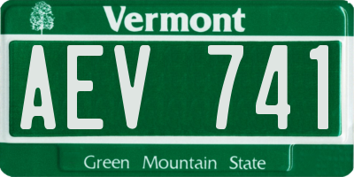 VT license plate AEV741