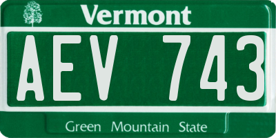 VT license plate AEV743