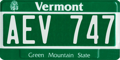VT license plate AEV747