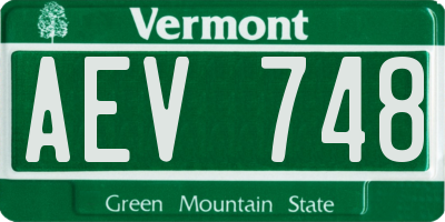 VT license plate AEV748