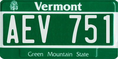 VT license plate AEV751