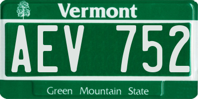 VT license plate AEV752