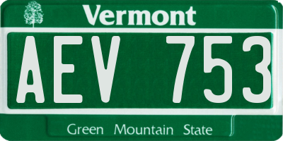 VT license plate AEV753