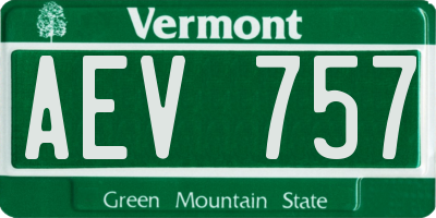 VT license plate AEV757
