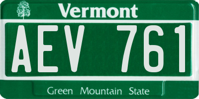 VT license plate AEV761