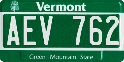 VT license plate AEV762