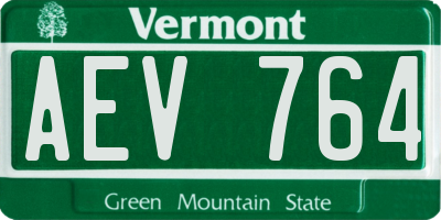 VT license plate AEV764