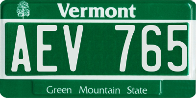VT license plate AEV765