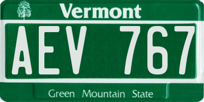 VT license plate AEV767