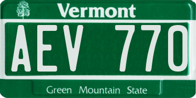 VT license plate AEV770
