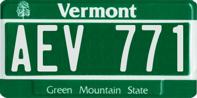 VT license plate AEV771