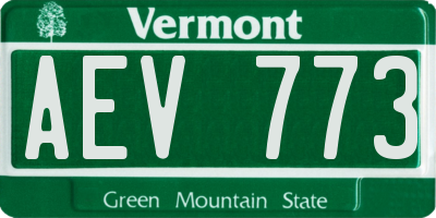 VT license plate AEV773