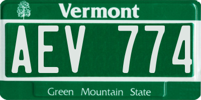 VT license plate AEV774