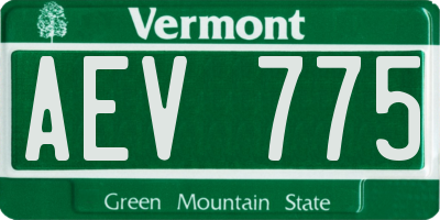 VT license plate AEV775