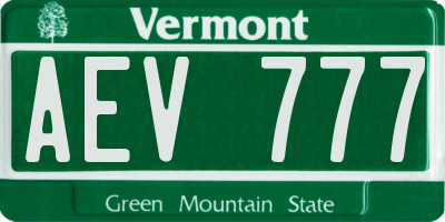 VT license plate AEV777