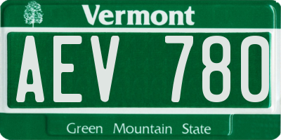 VT license plate AEV780