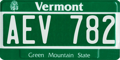 VT license plate AEV782