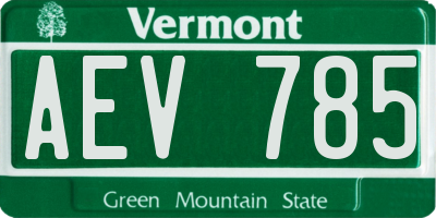 VT license plate AEV785