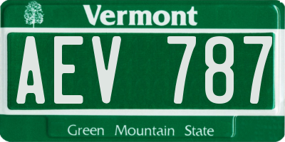 VT license plate AEV787