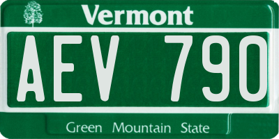 VT license plate AEV790
