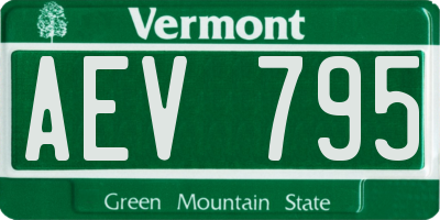 VT license plate AEV795