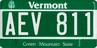 VT license plate AEV811