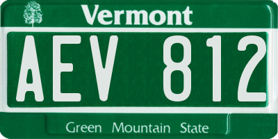 VT license plate AEV812