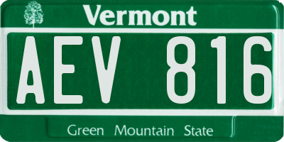 VT license plate AEV816