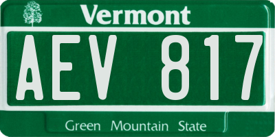 VT license plate AEV817