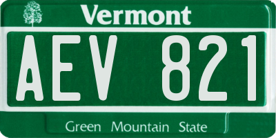 VT license plate AEV821