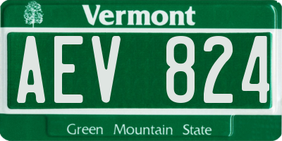 VT license plate AEV824